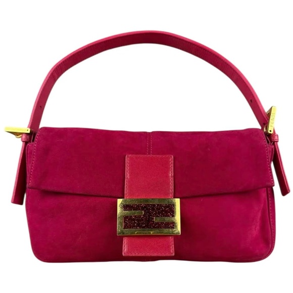 Vintage Fendi Suede Hot Pink Fuchsia Baguette - Picture 6 of 6